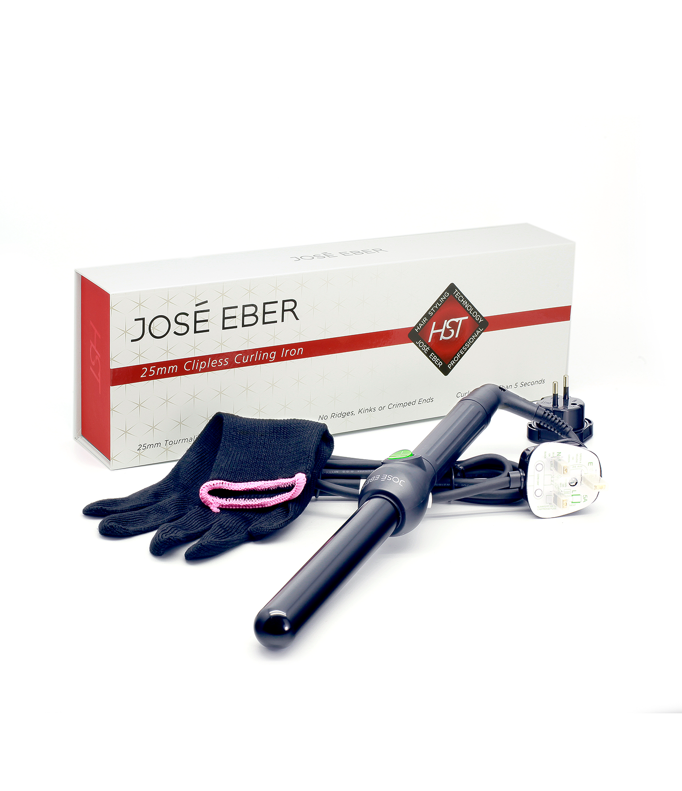 Jose Eber 25mm Clipless Curling Iron UK EU Plug Jose Eber Hair UK